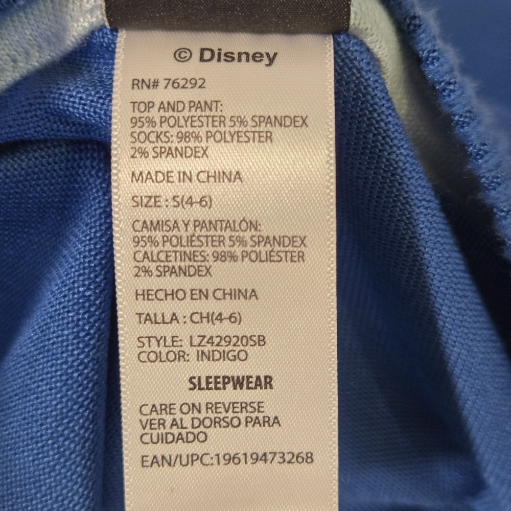 Disney Lilo & Stitch Pajama Set Indigo Blue Womens Small 4-6 LZ42920SB NWT - Picture 8 of 8